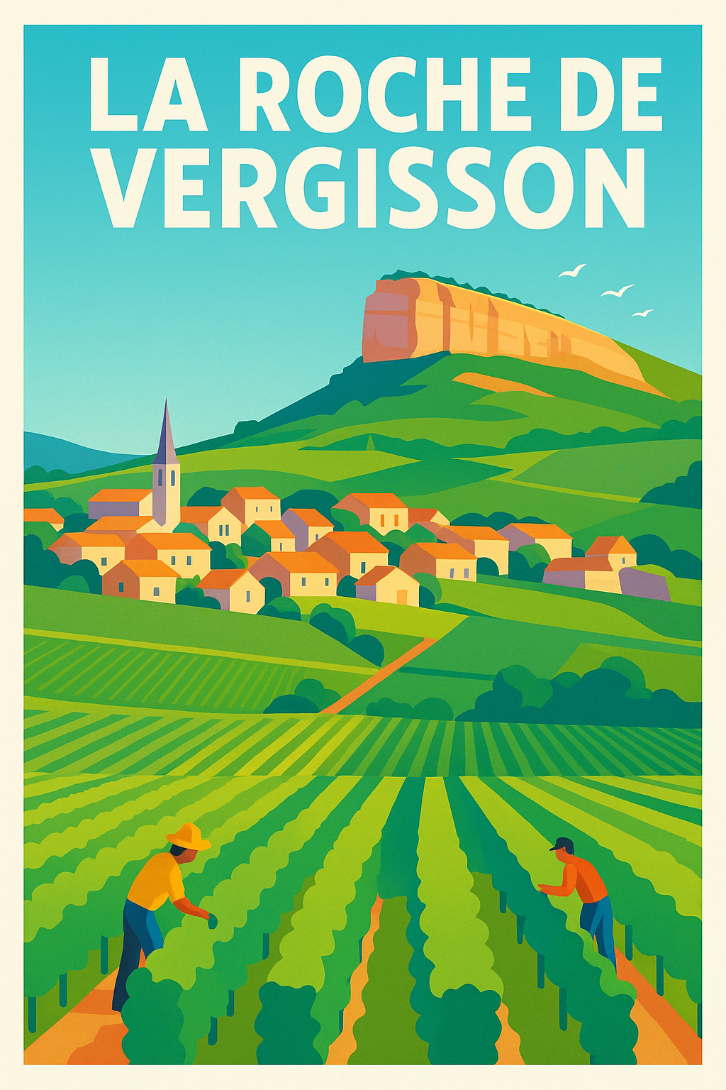 Affiche de La Roche de Vergisson - L'éclat du vignoble bourguignon