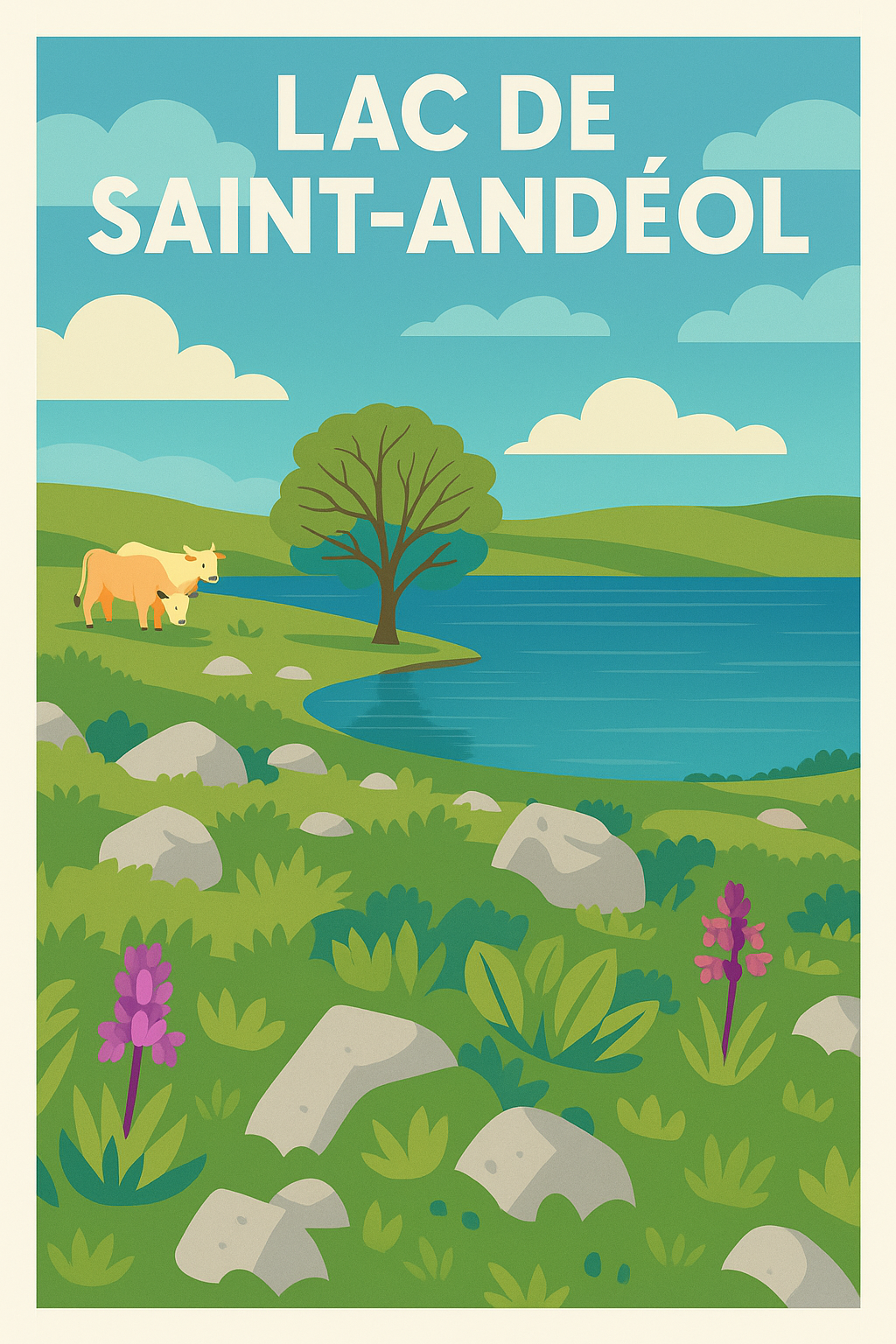 Affiche de Lac de Saint-Andéol - La sérénité sauvage de l'Aubrac