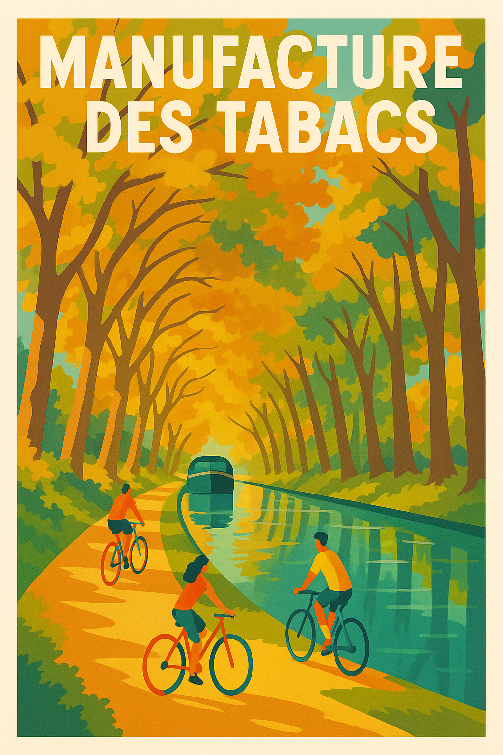 Affiche de Manufacture des Tabacs - Évasion automnale le long du canal