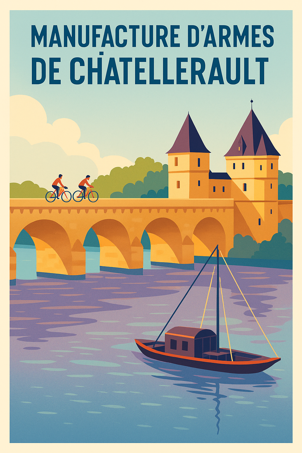 Affiche de Châtellerault - L'élégance historique au fil de la Vienne