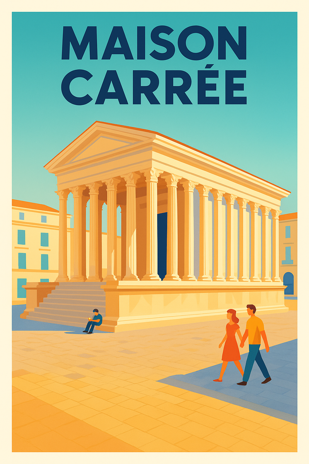 Affiche de Maison Carrée - L'élégance antique au cœur de Nîmes
