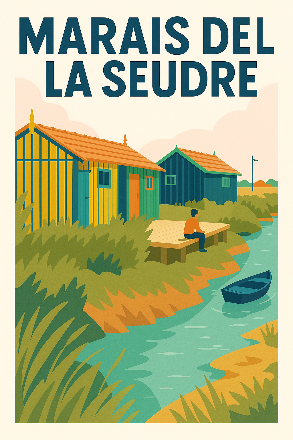 Affiche de Marais de la Seudre - Éclat et Sérénité des Cabanes Colorées