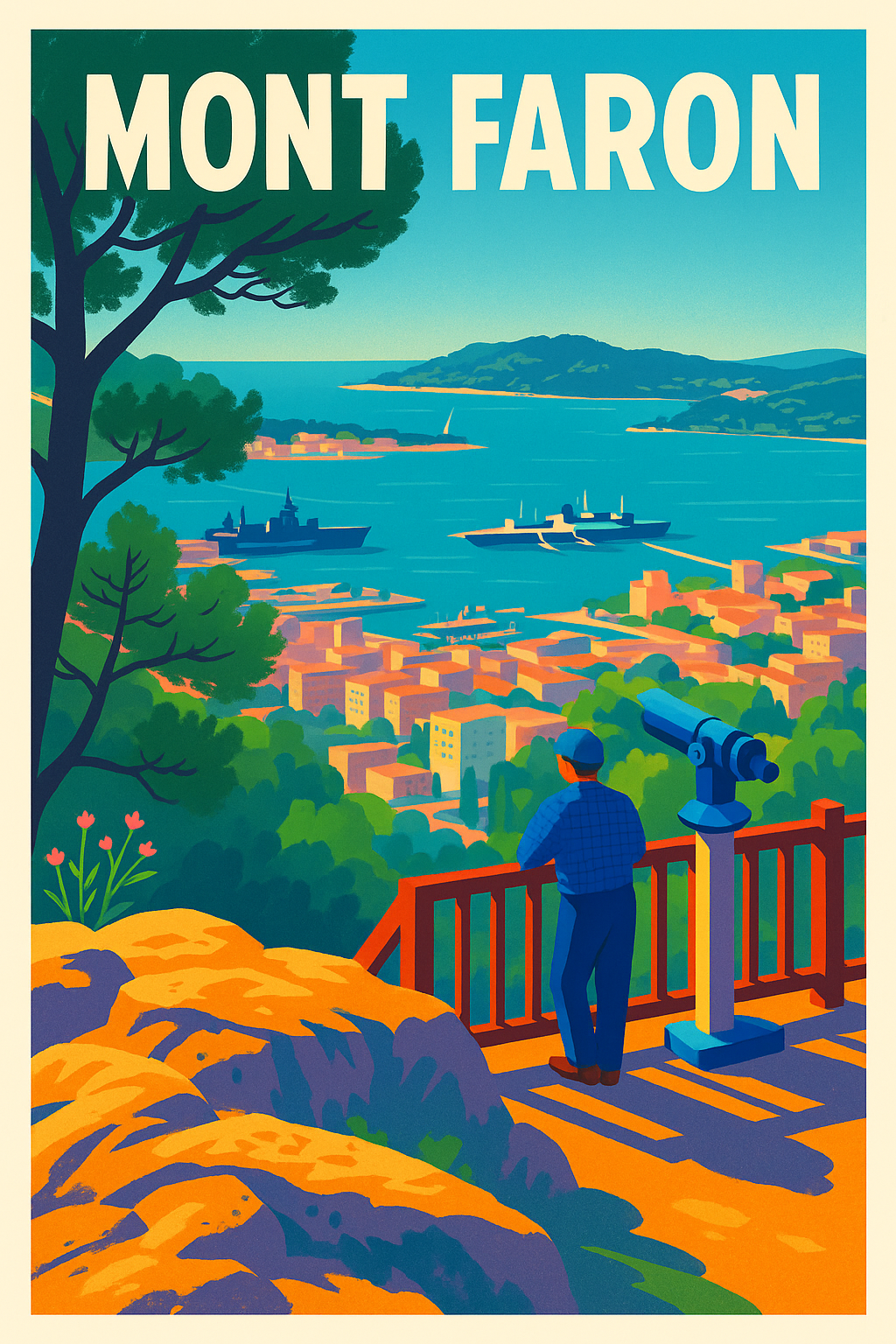 Affiche de Mont Faron - Une vue imprenable sur la rade de Toulon