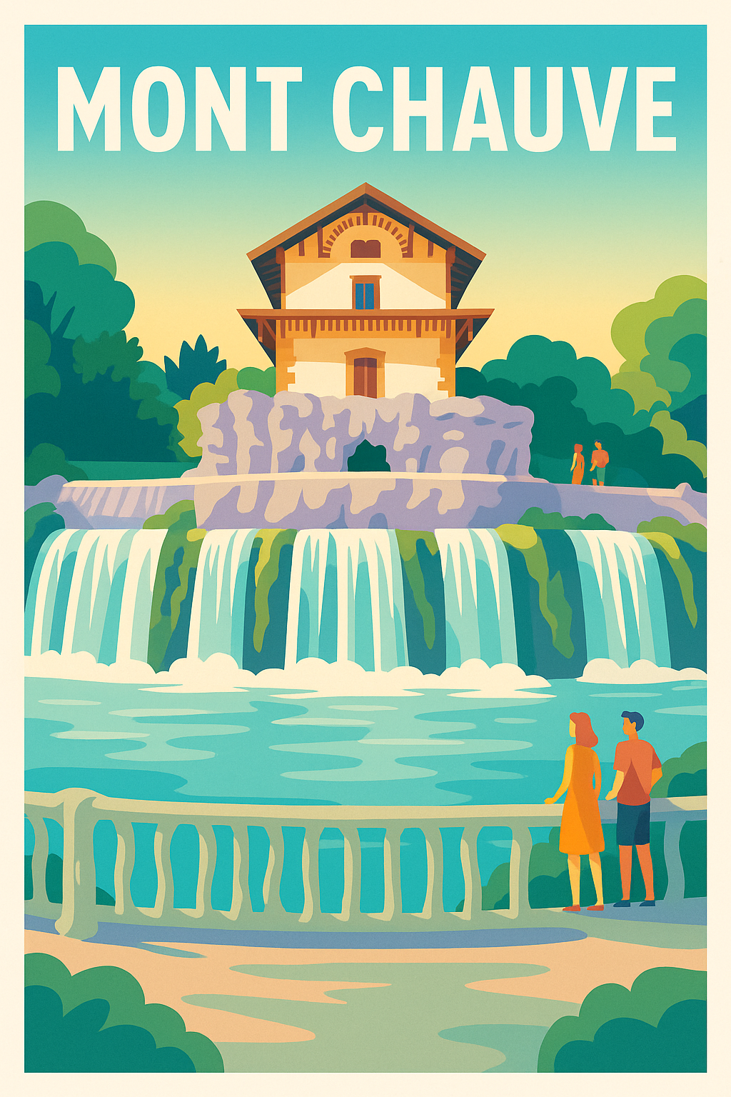Affiche de Mont Chauve - L'élégance intemporelle de la cascade