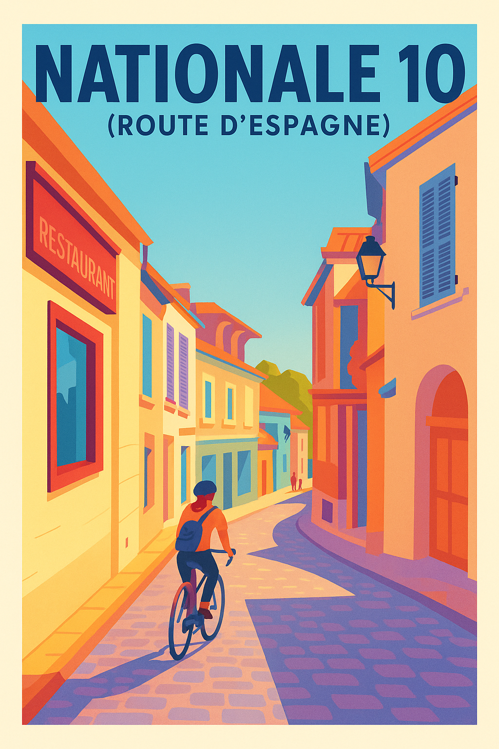 Affiche de Nationale 10 - La mythique Route d'Espagne en version vintage