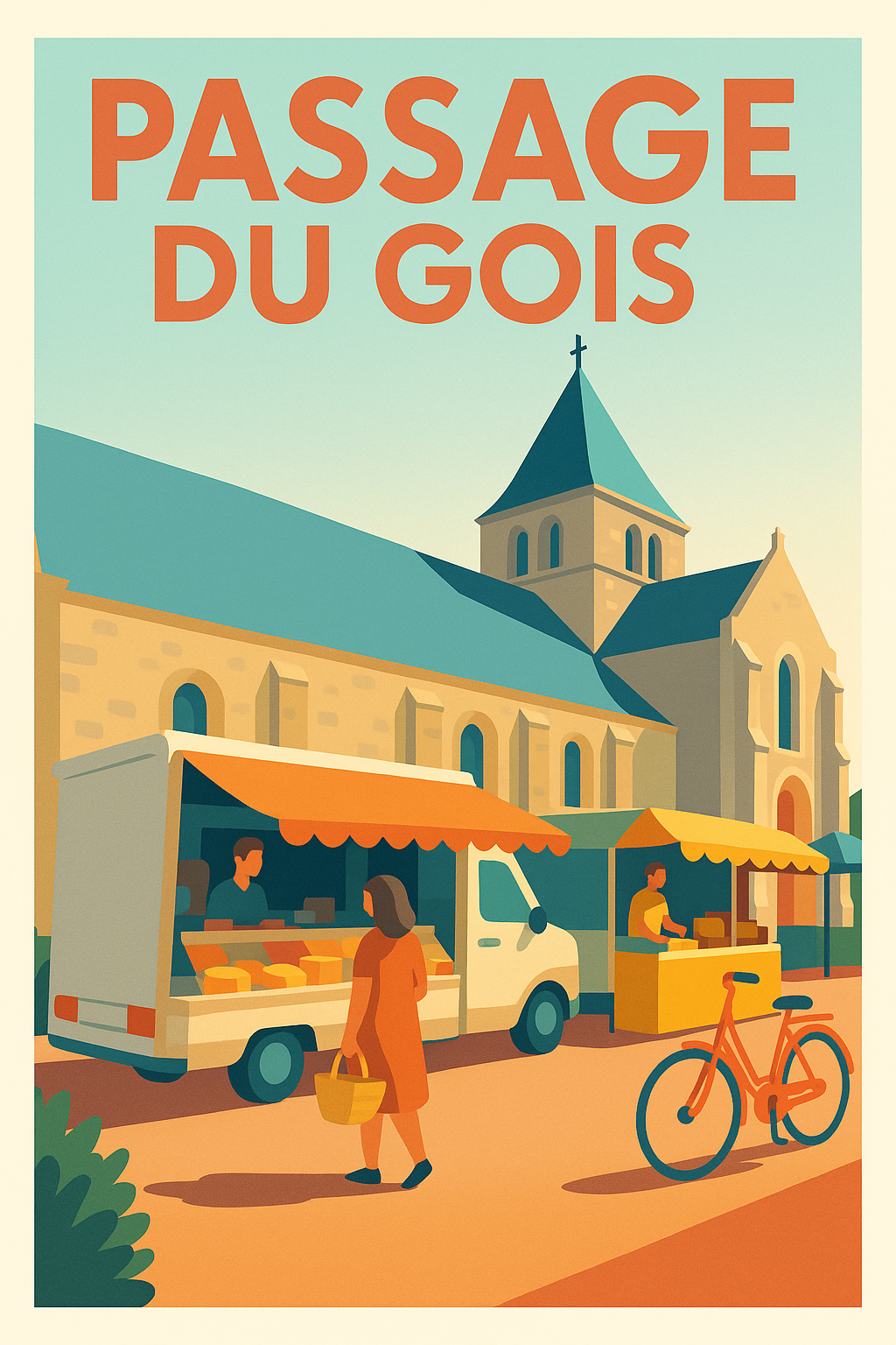 Affiche de Passage du Gois - L'élégance rétro d'un marché vendéen
