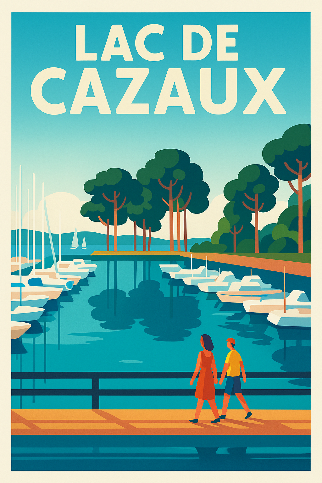 Affiche de Lac de Cazaux - Évasion paisible au bord de l'eau