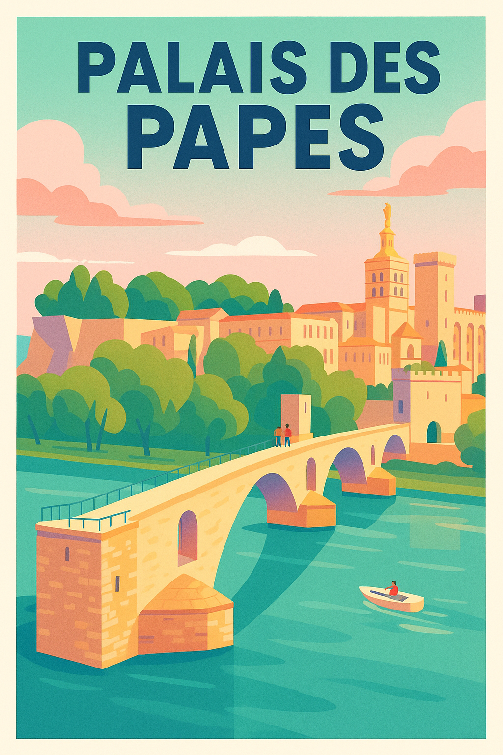 Affiche de Avignon - Le Palais des Papes et son Pont légendaire
