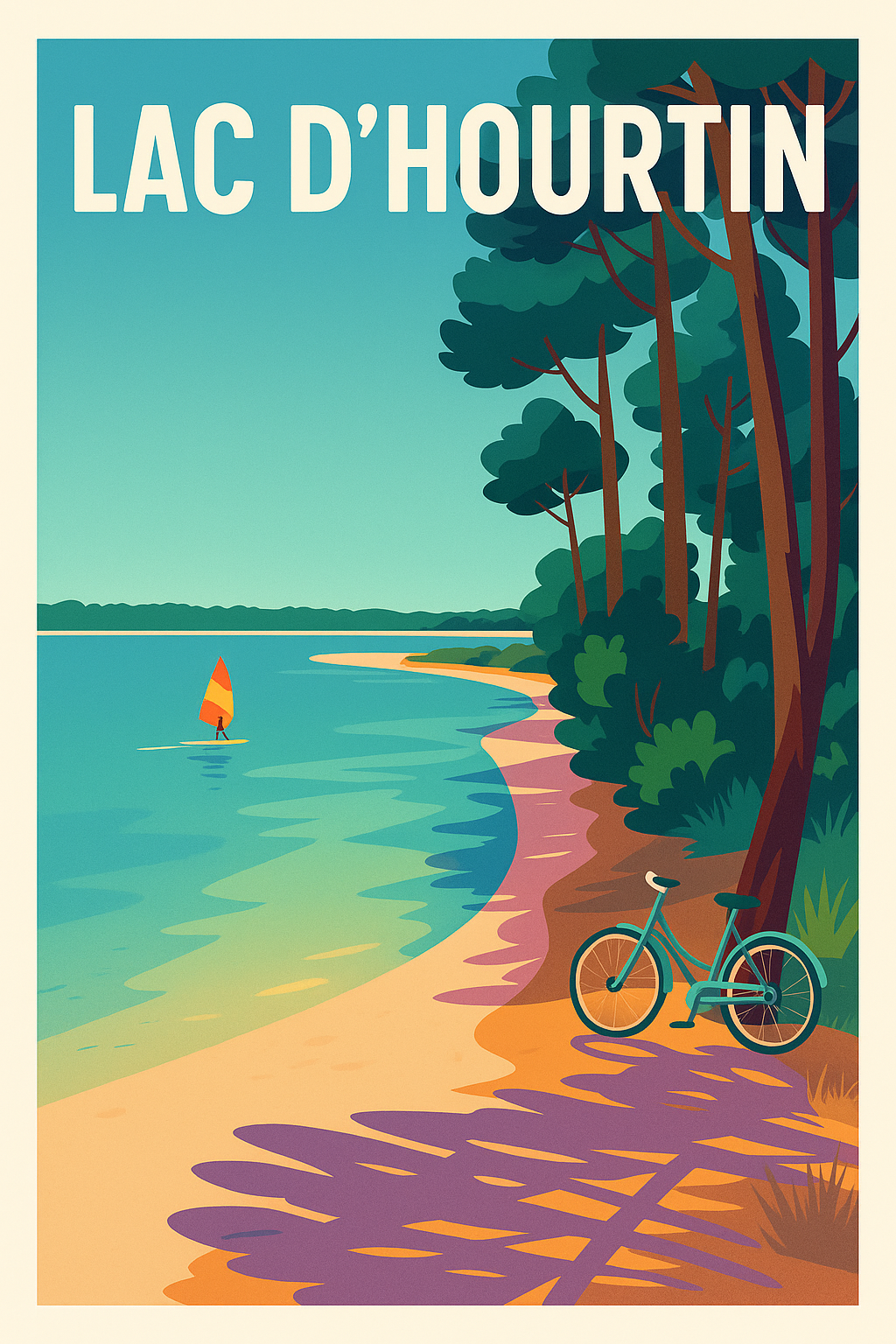 Affiche de Lac d'Hourtin - Évasion sauvage entre pins et sable fin