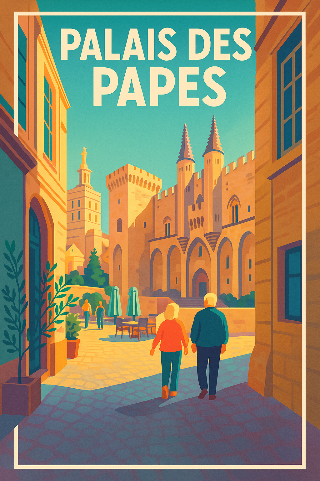 Affiche de Avignon - Le Palais des Papes sous le soleil de Provence