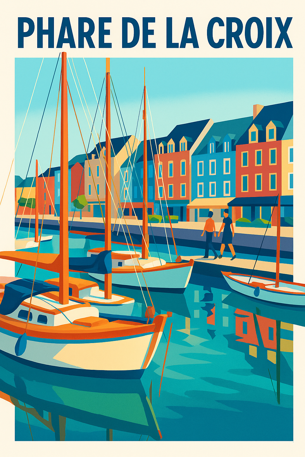 Affiche de Phare de la Croix - L'élégance colorée du port de plaisance