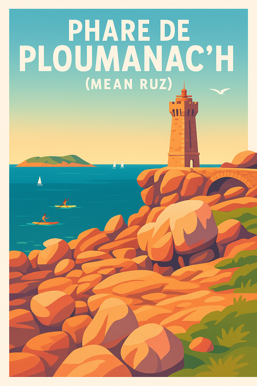 Affiche de Phare de Ploumanac'h - L'éclat de la Côte de Granit Rose