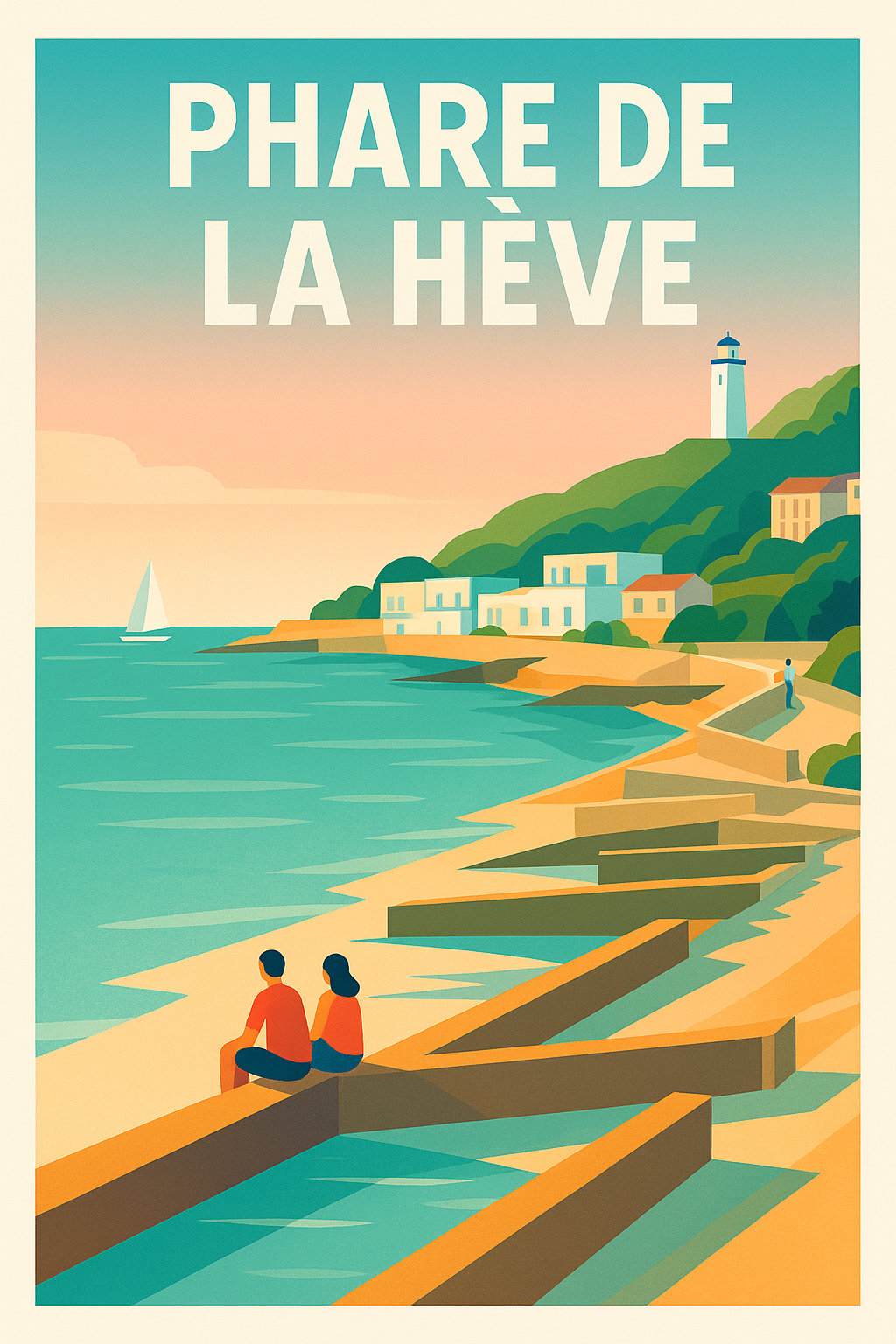 Affiche de Phare de la Hève - Sérénité et lumière sur la côte normande