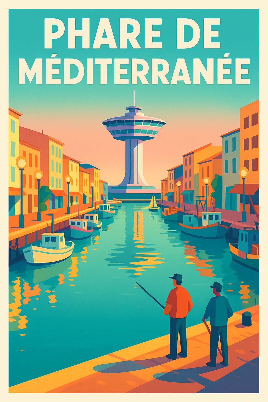 Affiche de Phare de la Méditerranée - L'élégance rétro de Palavas-les-Flots
