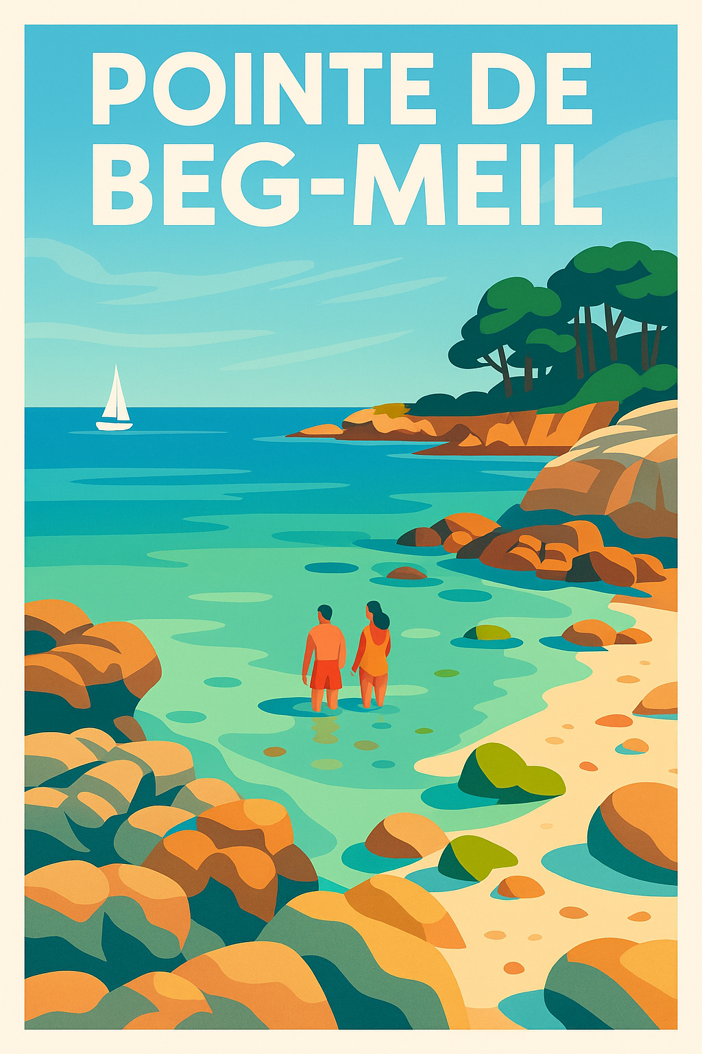 Affiche de Pointe de Beg-Meil - L'éclat turquoise de la Riviera Bretonne