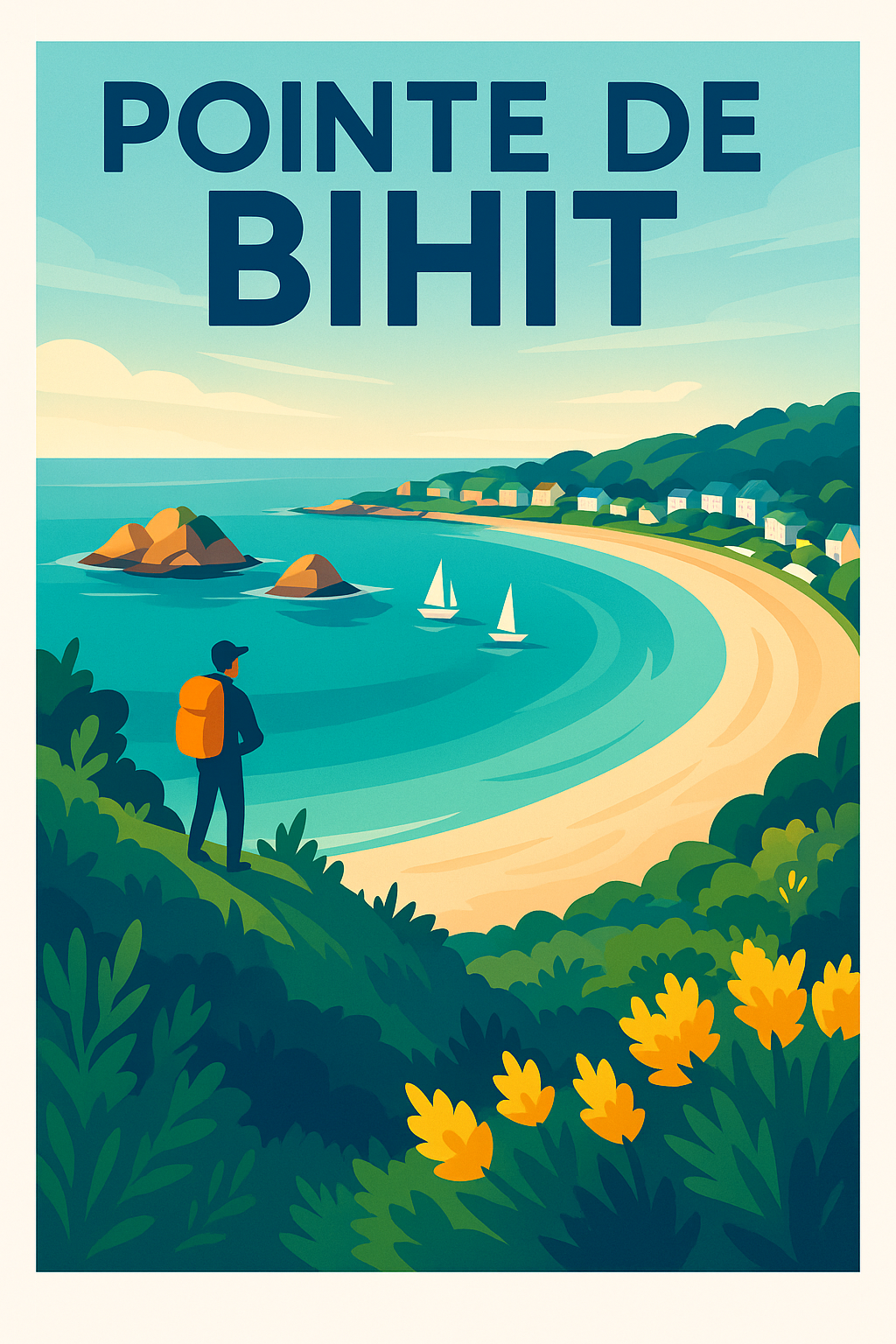 Affiche de Pointe de Bihit - L'éclat sauvage de la Côte de Granit Rose