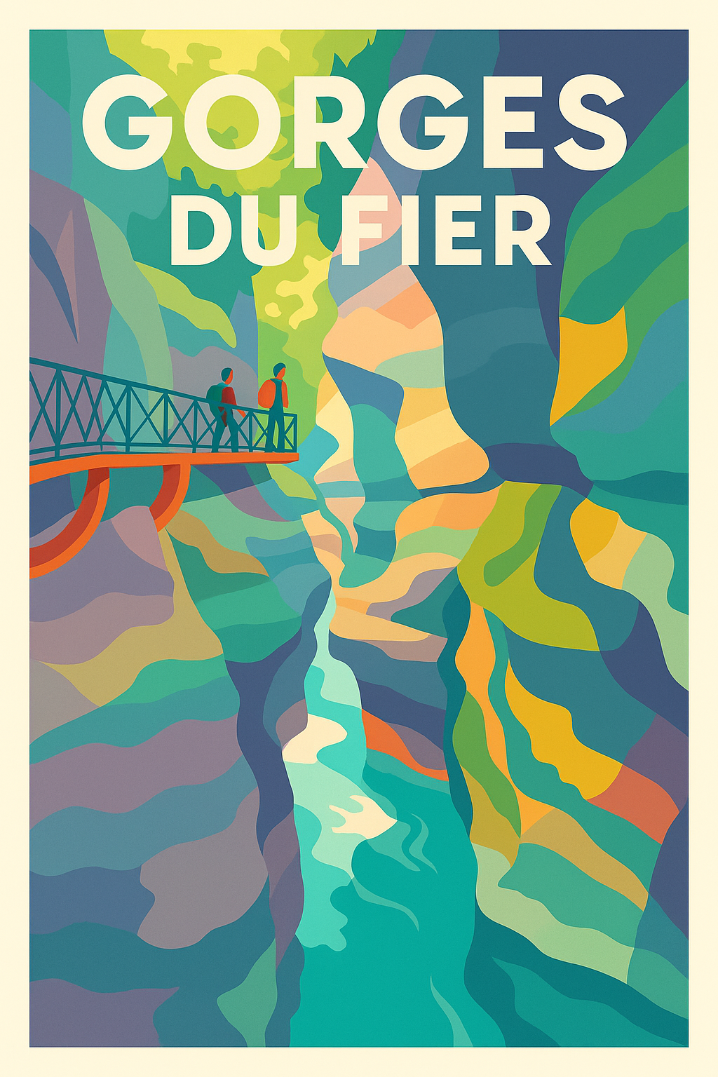 Affiche de Gorges du Fier - Une immersion colorée au cœur du canyon
