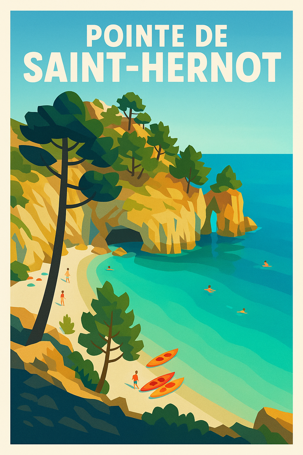 Affiche de Pointe de Saint-Hernot - L'éclat turquoise de la presqu'île de Crozon