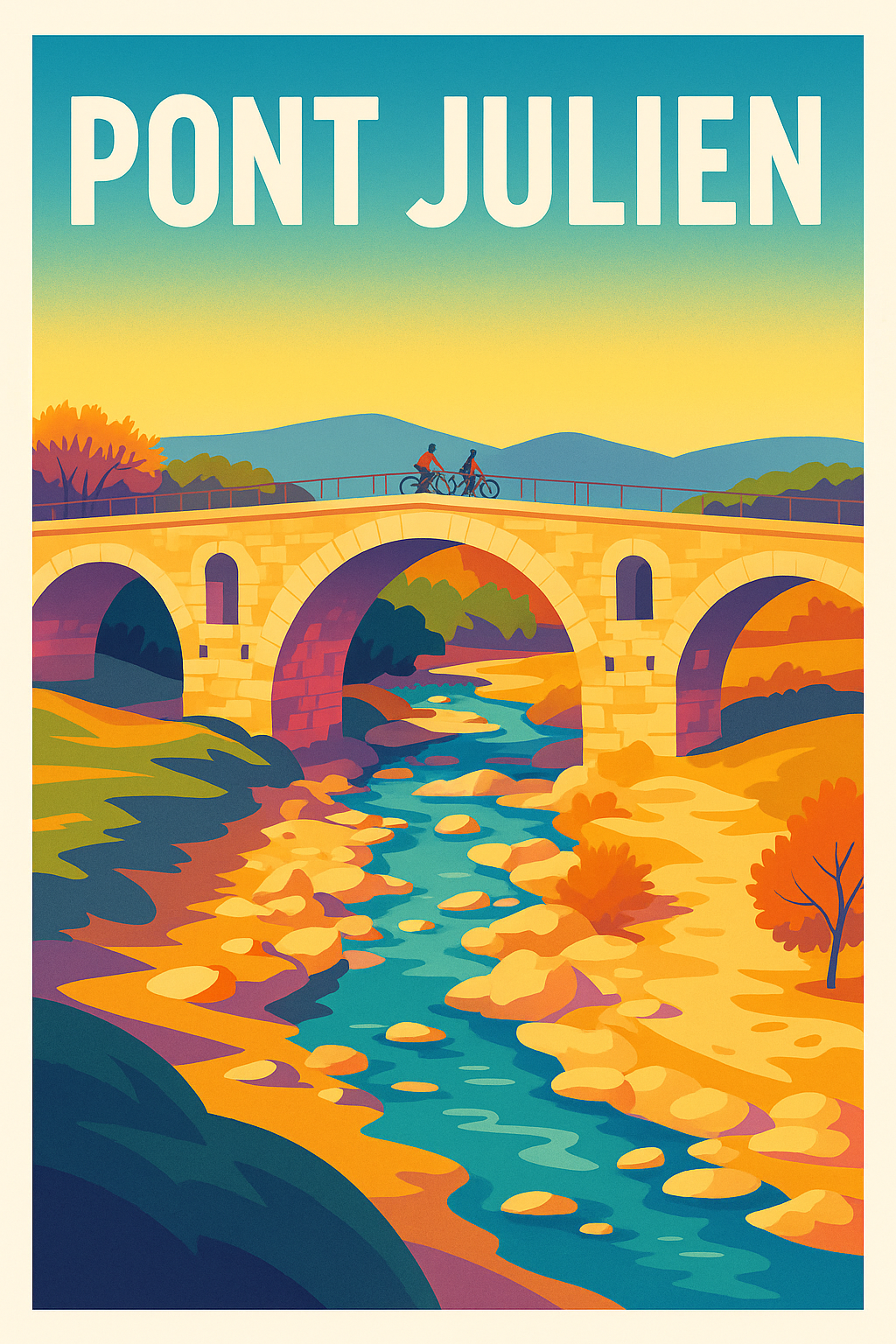 Affiche de Pont Julien - L'éclat de la Provence sous un soleil doré