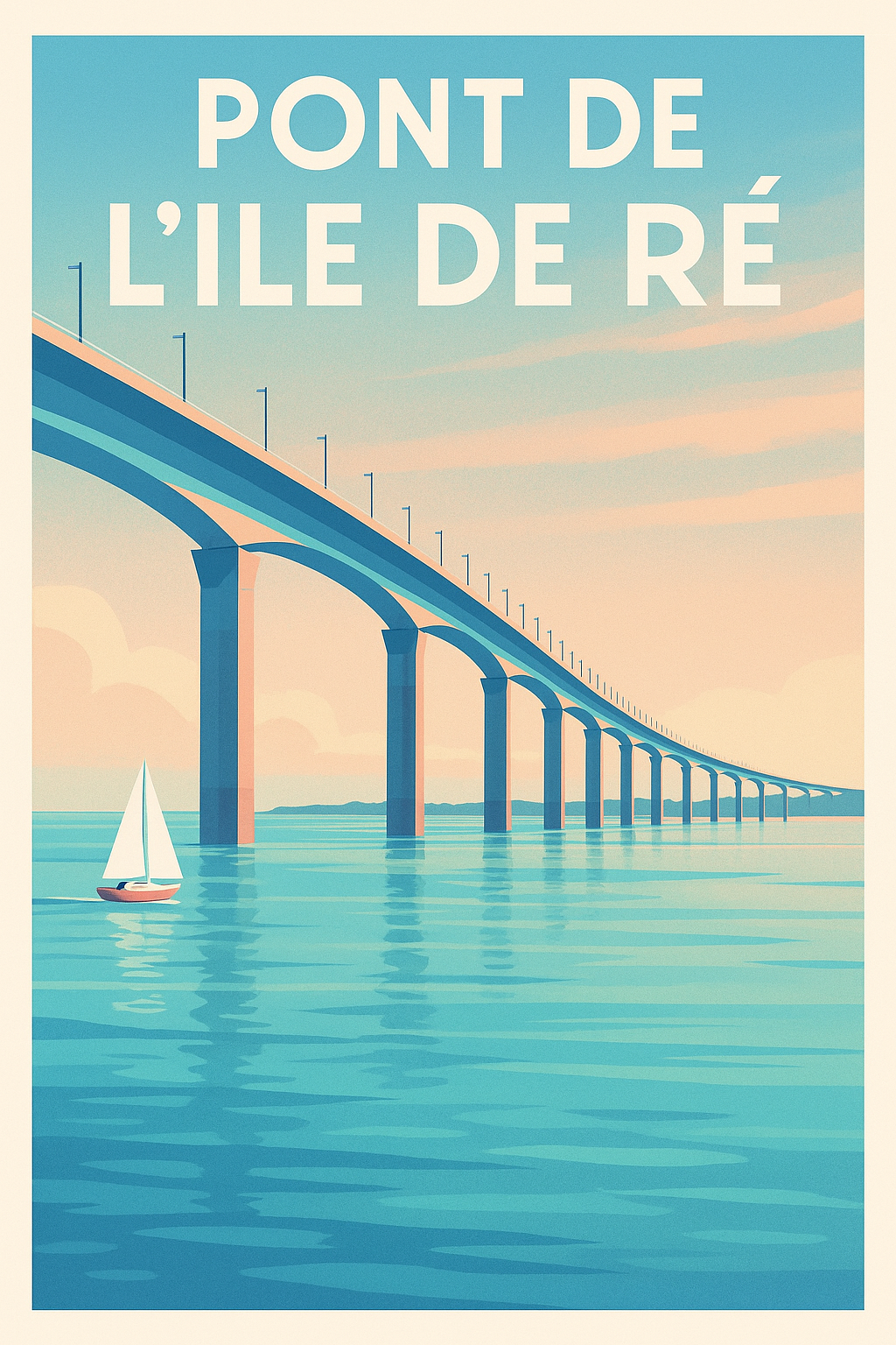 Affiche de Pont de l'Île de Ré - L'élégance entre terre et mer