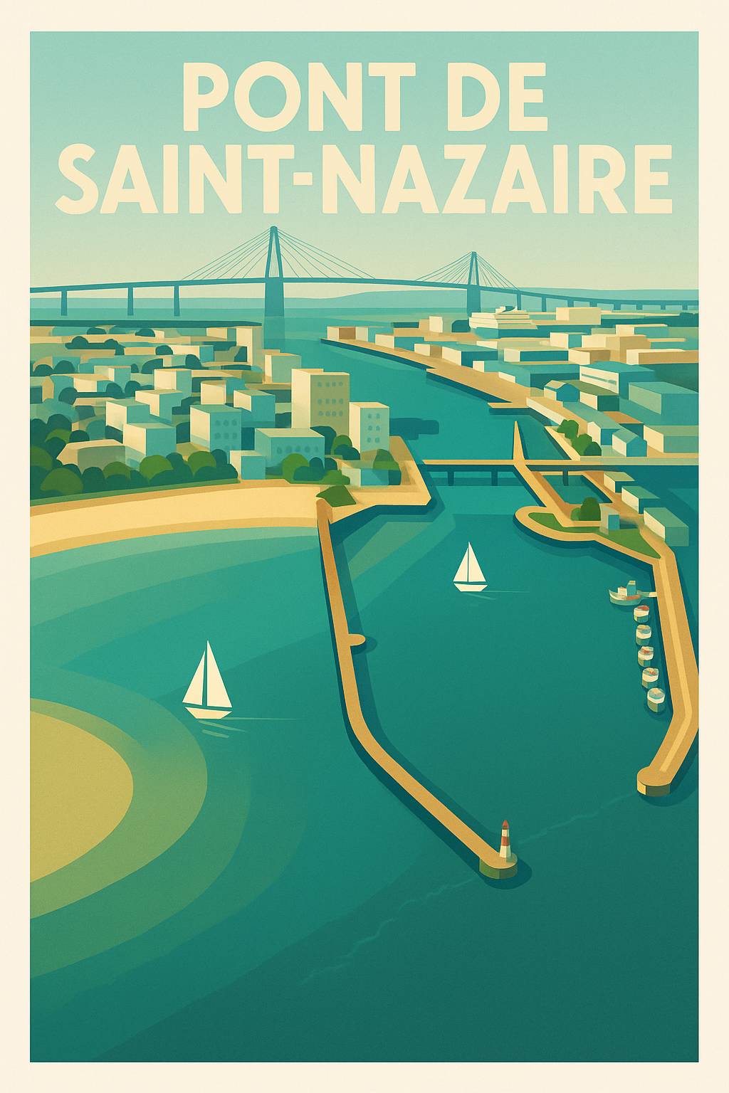 Affiche de Saint-Nazaire - L'élégance architecturale entre terre et mer