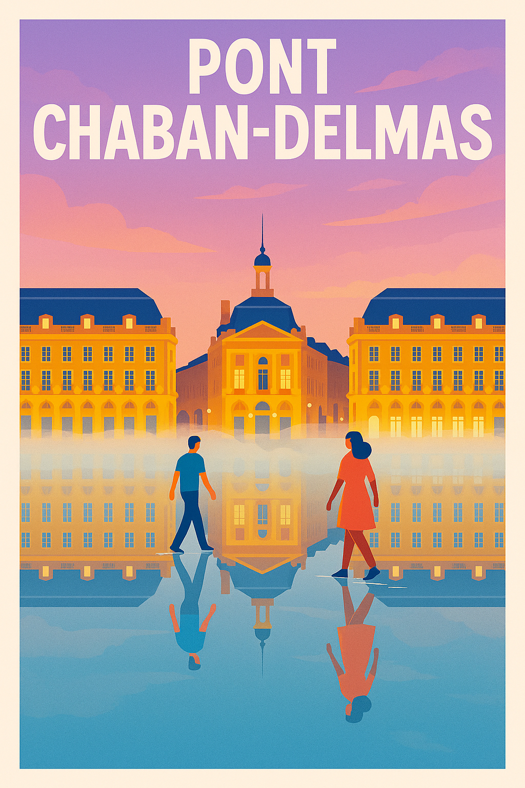 Affiche de Bordeaux - L'élégance du Pont Chaban-Delmas et de la Place de la Bourse