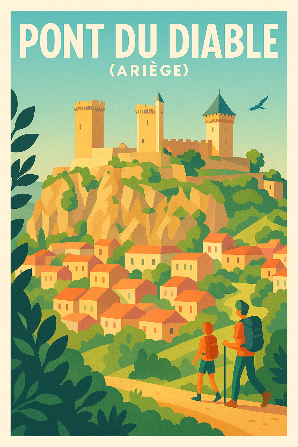 Affiche Pont du Diable (Ariège) — L'âme médiévale des Pyrénées au cœur de votre déco · poster d'art de Pont du Diable (Ariège)