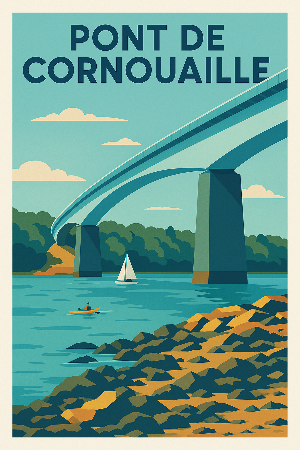 Affiche de Pont de Cornouaille - L'élégance architecturale entre terre et mer