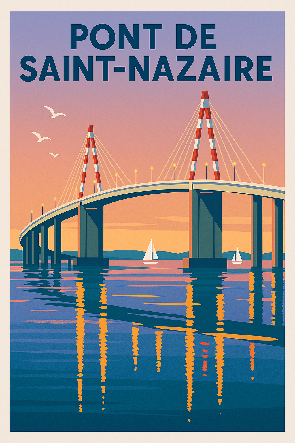 Affiche de Saint-Nazaire - L'élégance architecturale entre ciel et mer