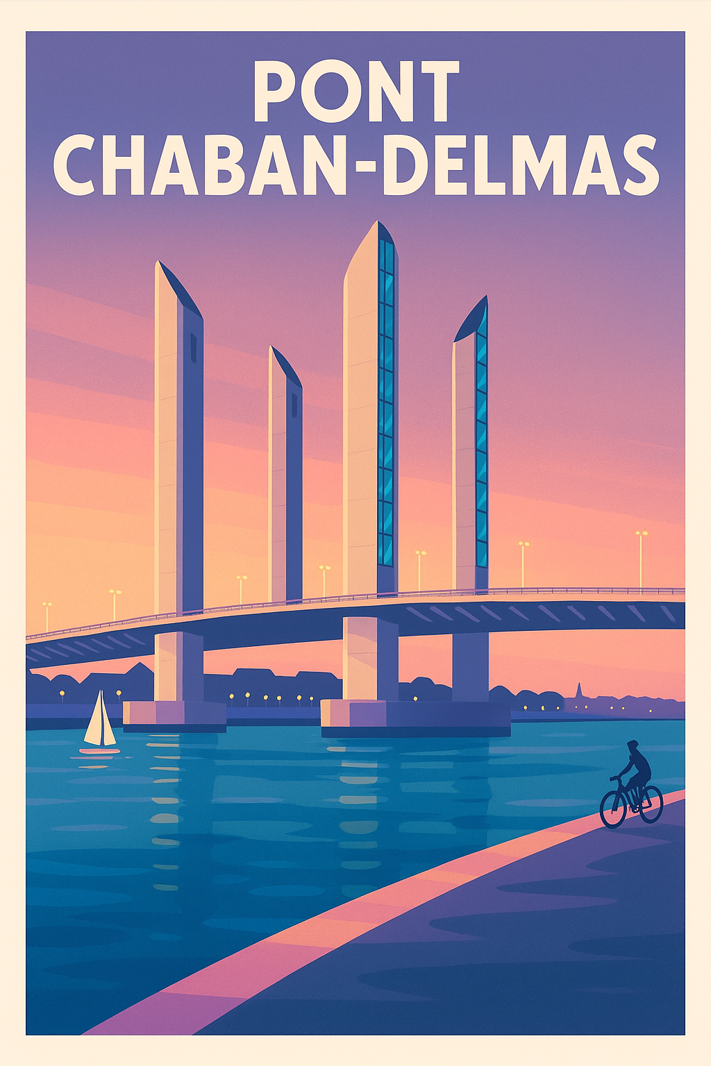 Affiche de Bordeaux - L'élégance moderne du Pont Chaban-Delmas