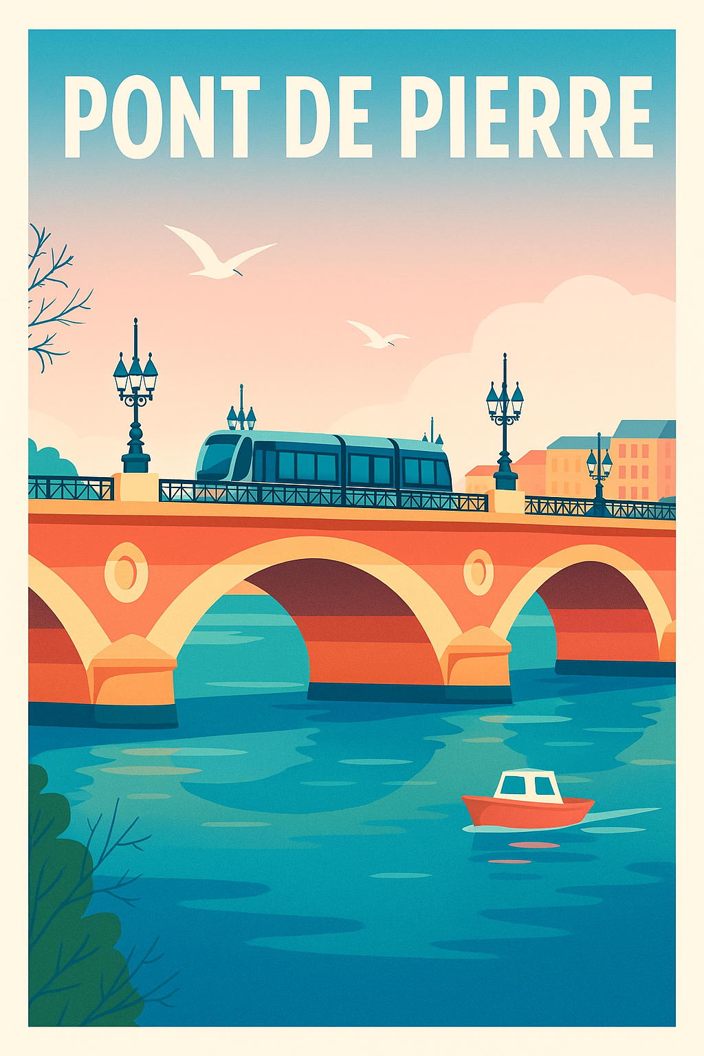 Affiche de Pont de Pierre - L'élégance bordelaise au fil de l'eau