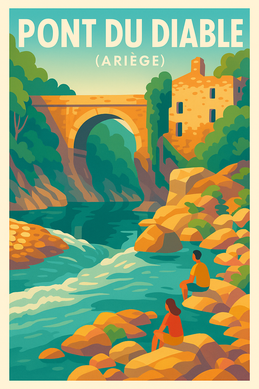 Affiche Pont du Diable (Ariège) — L'élégance sauvage des Pyrénées · poster d'art de Pont du Diable (Ariège)