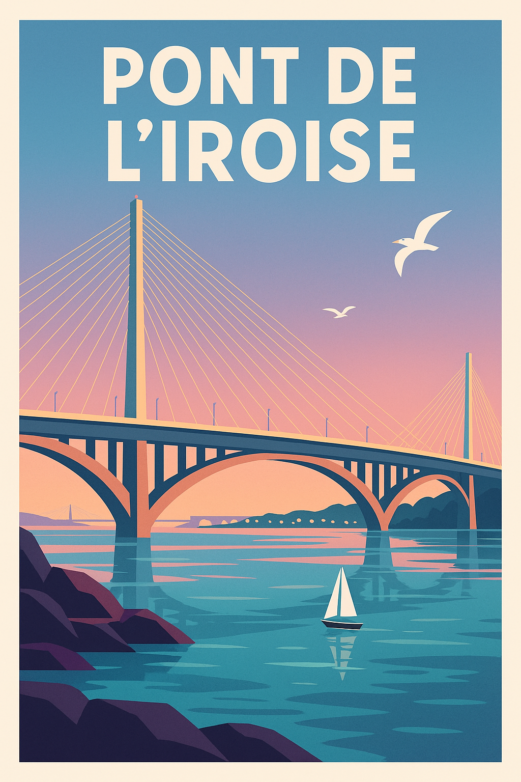 Affiche de Pont de l'Iroise - L'élégance bretonne au coucher du soleil