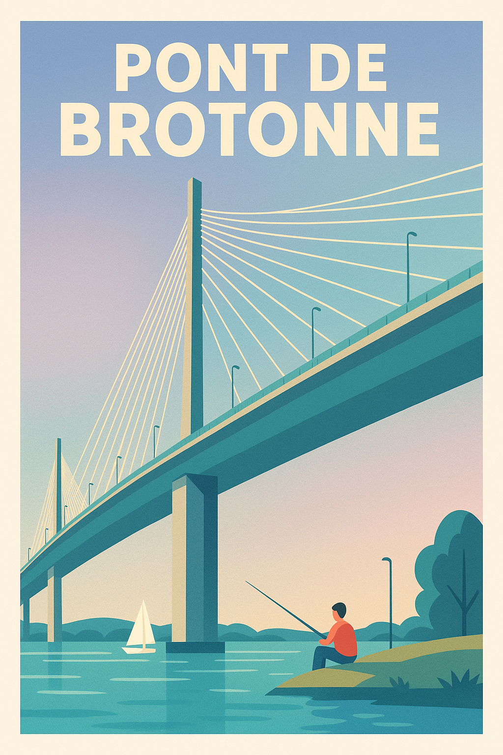 Affiche de Pont de Brotonne - L'élégance architecturale au fil de la Seine