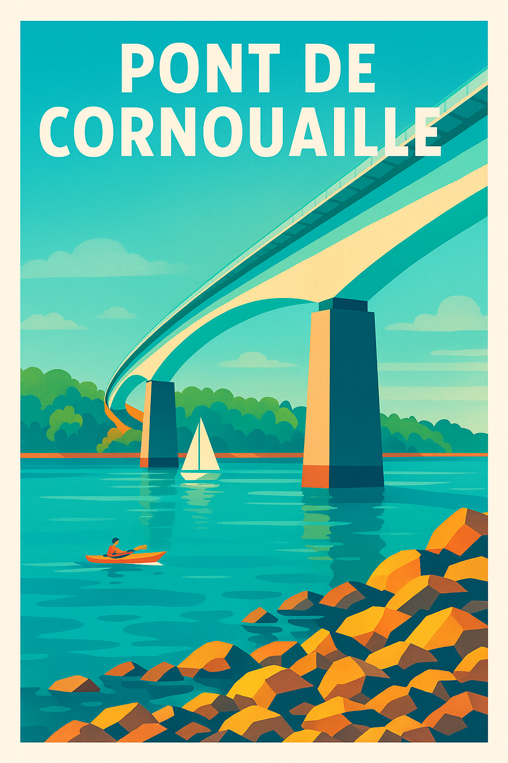 Affiche de Pont de Cornouaille - L'élégance architecturale entre terre et mer