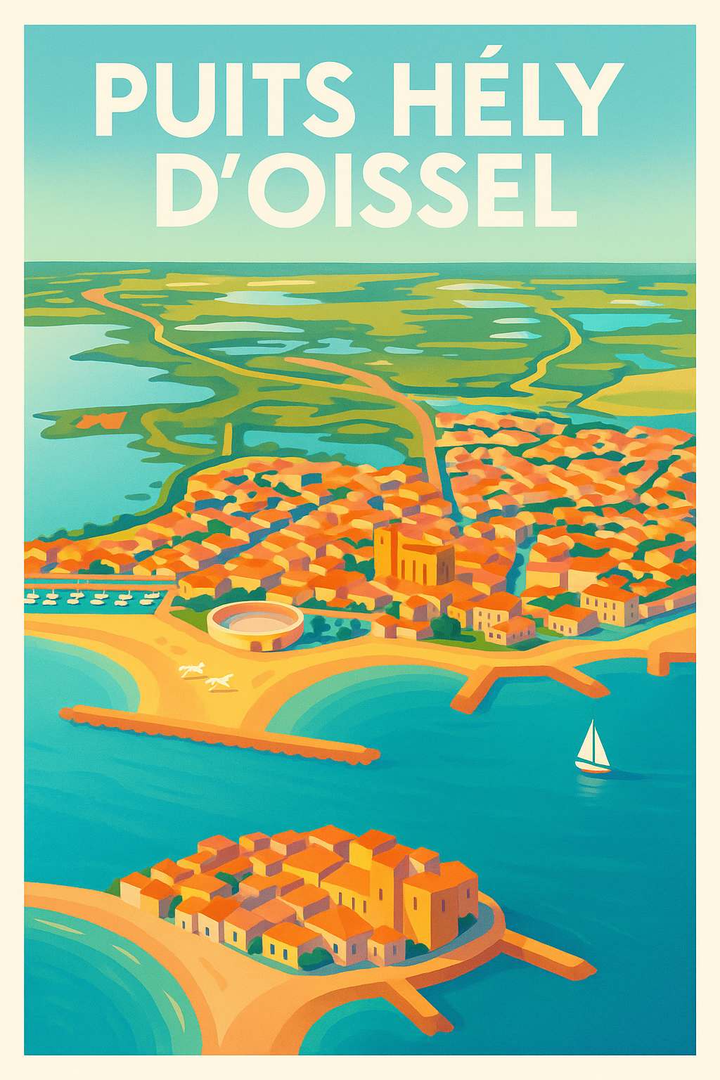 Affiche de Puits Hély d'Oissel - L'éclat du littoral en version vintage