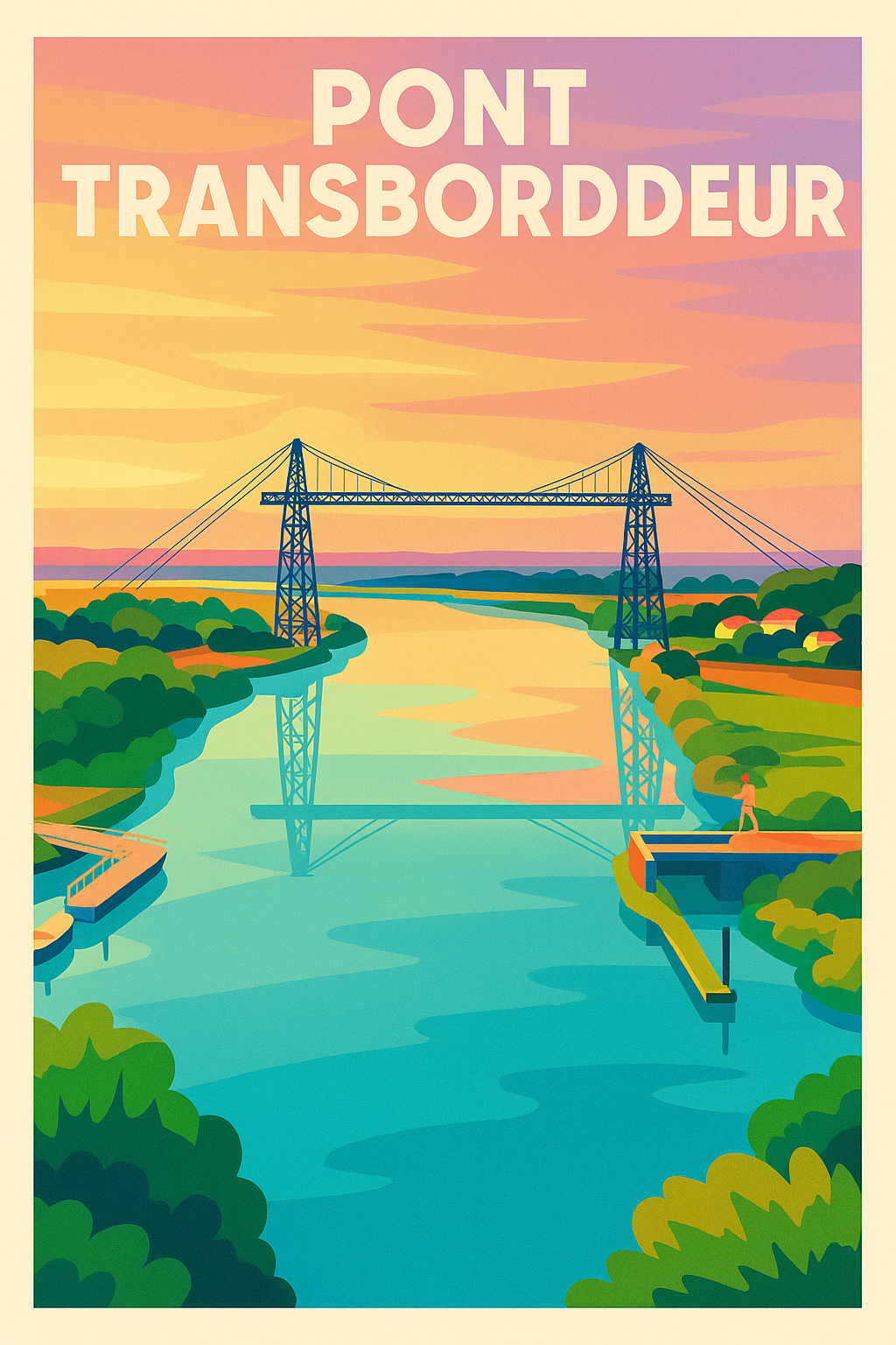 Affiche de Rochefort - L'élégance vintage du Pont Transbordeur