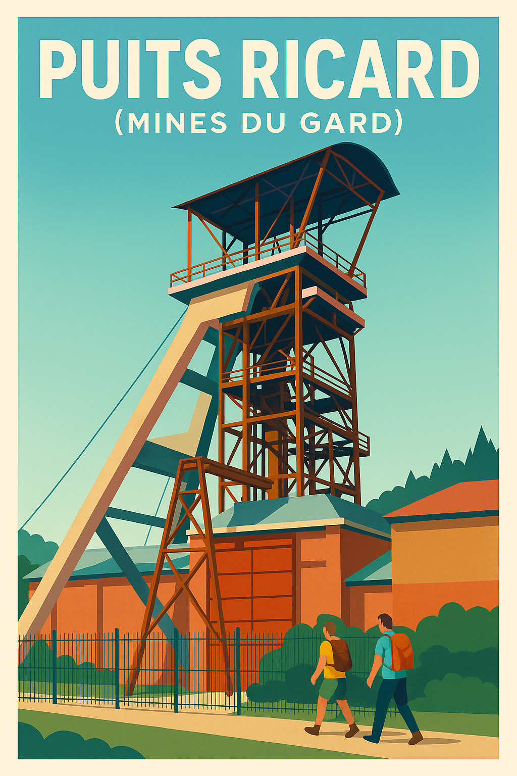 Affiche de Puits Ricard - L'élégance du patrimoine industriel des Mines du Gard
