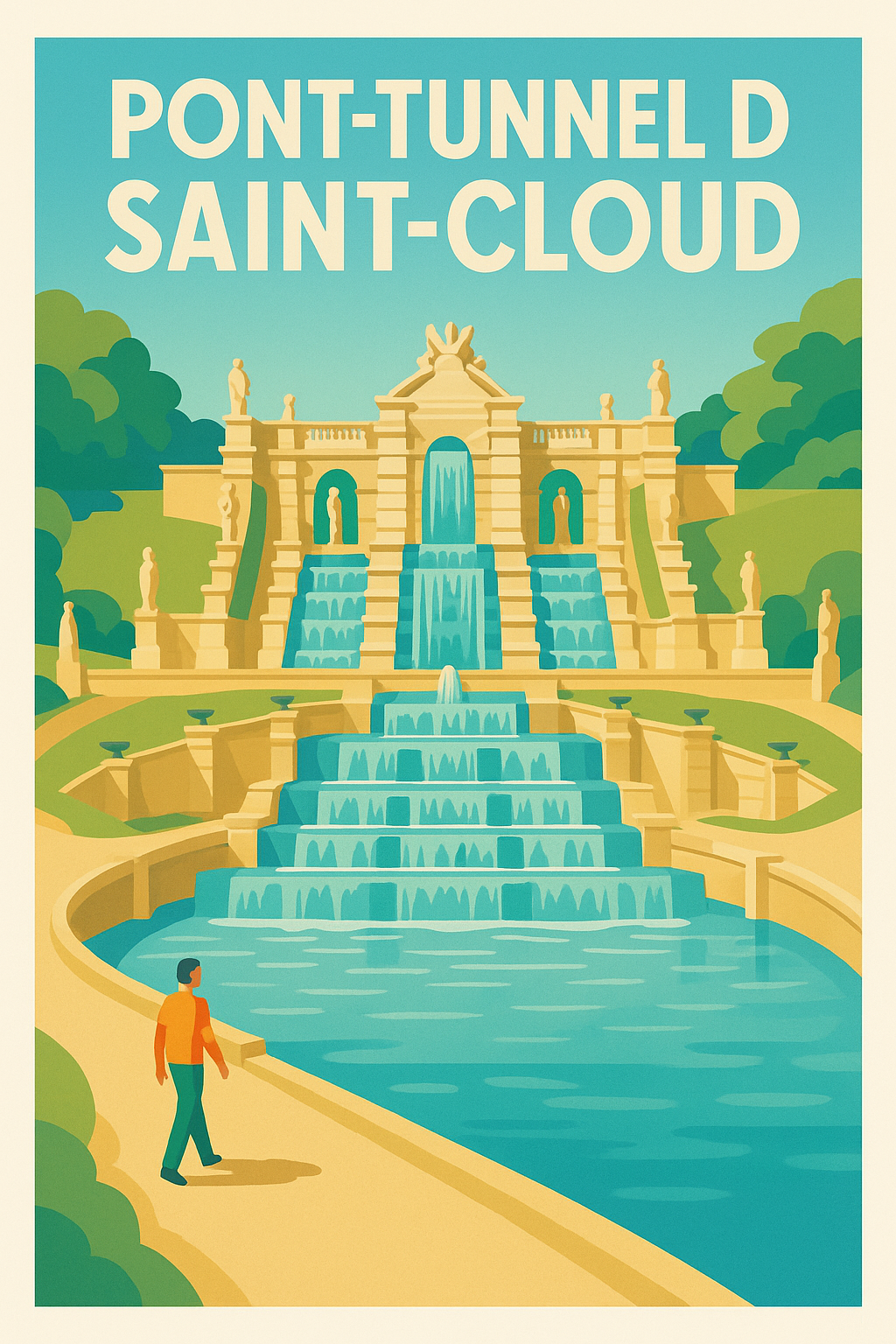 Affiche de Saint-Cloud - L'élégance de la Grande Cascade en affiche