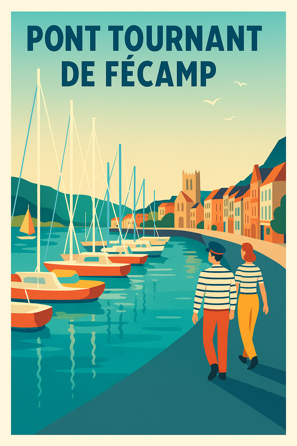 Affiche de Fécamp - L'élégance maritime du Pont Tournant