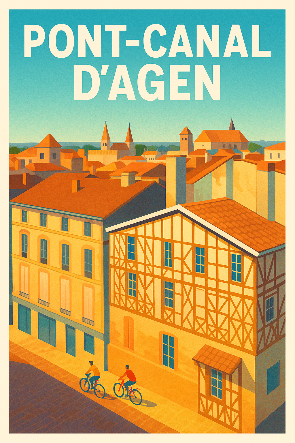 Affiche de Agen - L'élégance historique du Pont-Canal