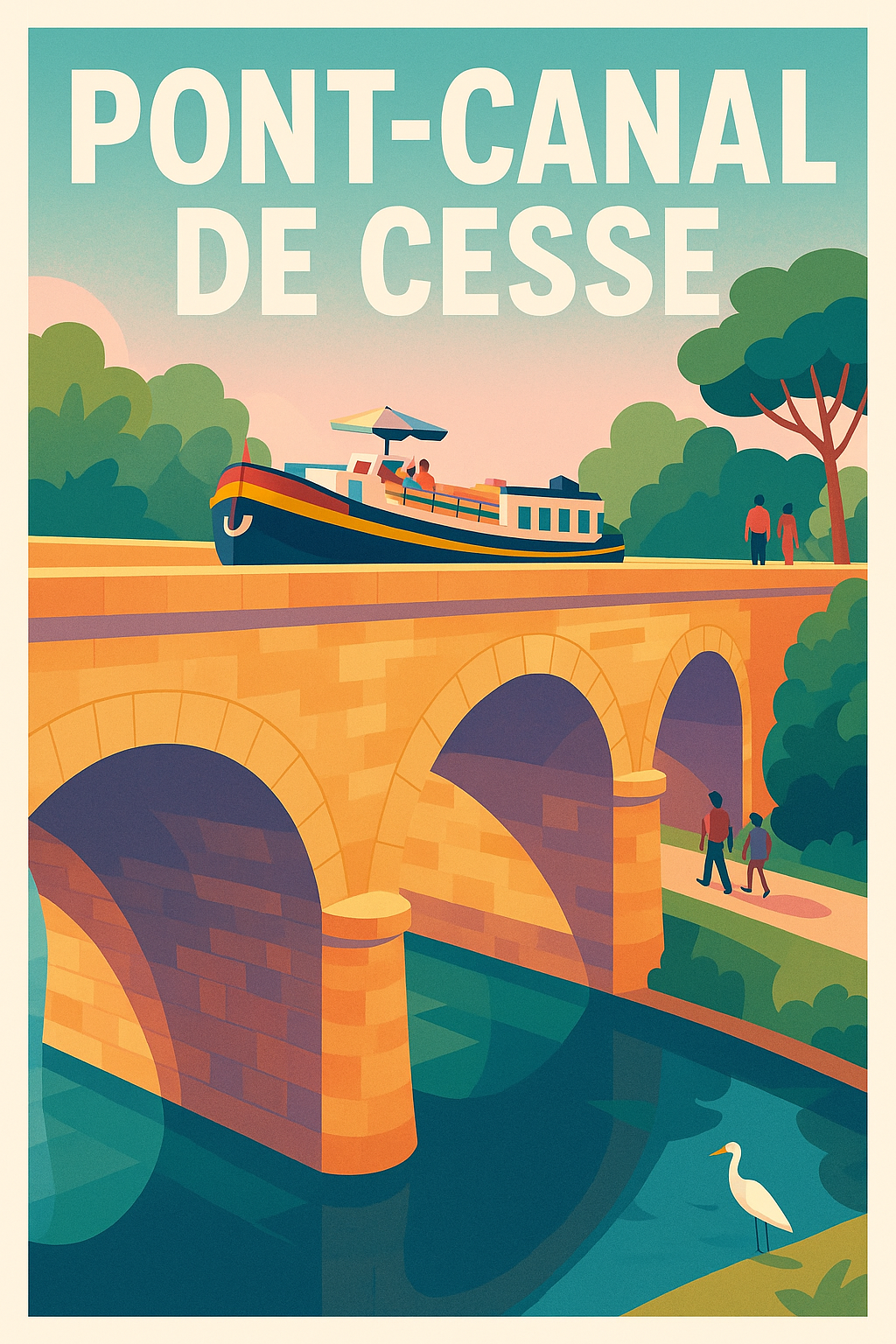 Affiche de Pont-canal de Cesse - L'élégance du Canal du Midi chez vous