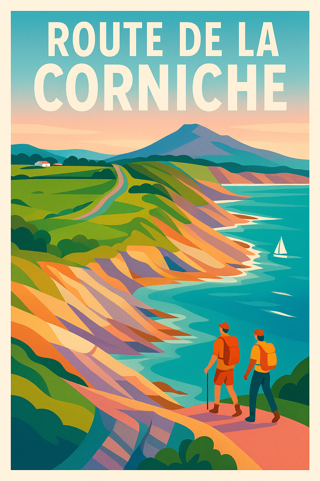 Affiche de Route de la Corniche - L'éclat du littoral basque entre falaises et océan