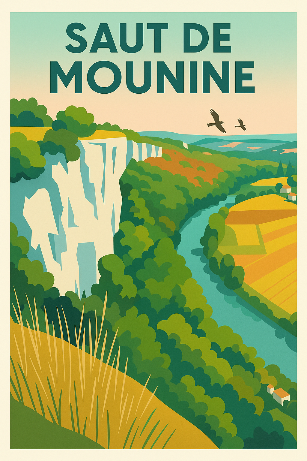 Affiche de Saut de la Mounine - Un panorama vertigineux sur le Lot