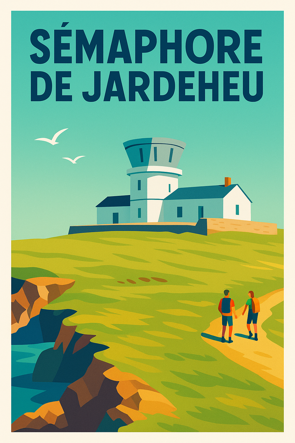 Affiche de Sémaphore de Jardeheu - Évasion sauvage sur les côtes de la Manche