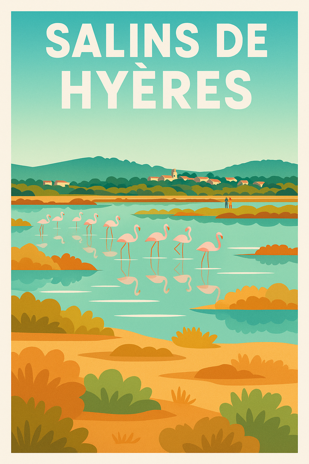 Affiche de Salins de Hyères - L'élégance sauvage des flamants roses