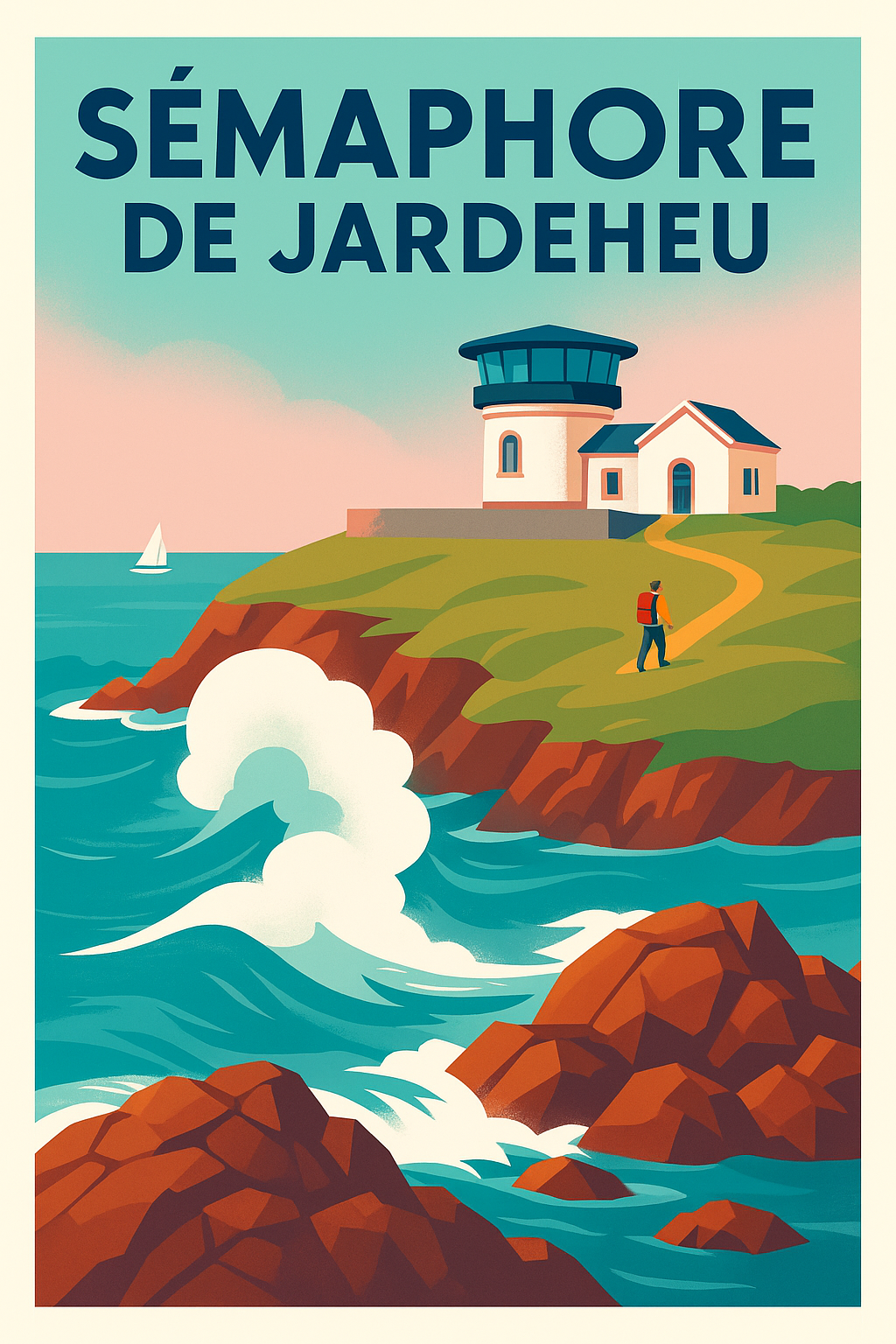 Affiche de Sémaphore de Jardeheu - L'éclat sauvage du littoral normand