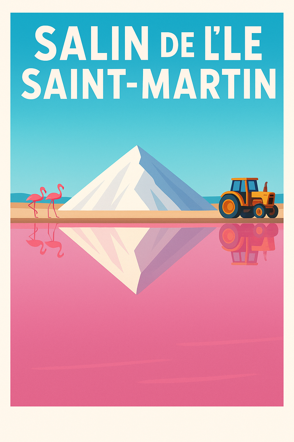 Affiche de Salin de l'Île Saint-Martin - L'éclat rose des lagunes d'Occitanie