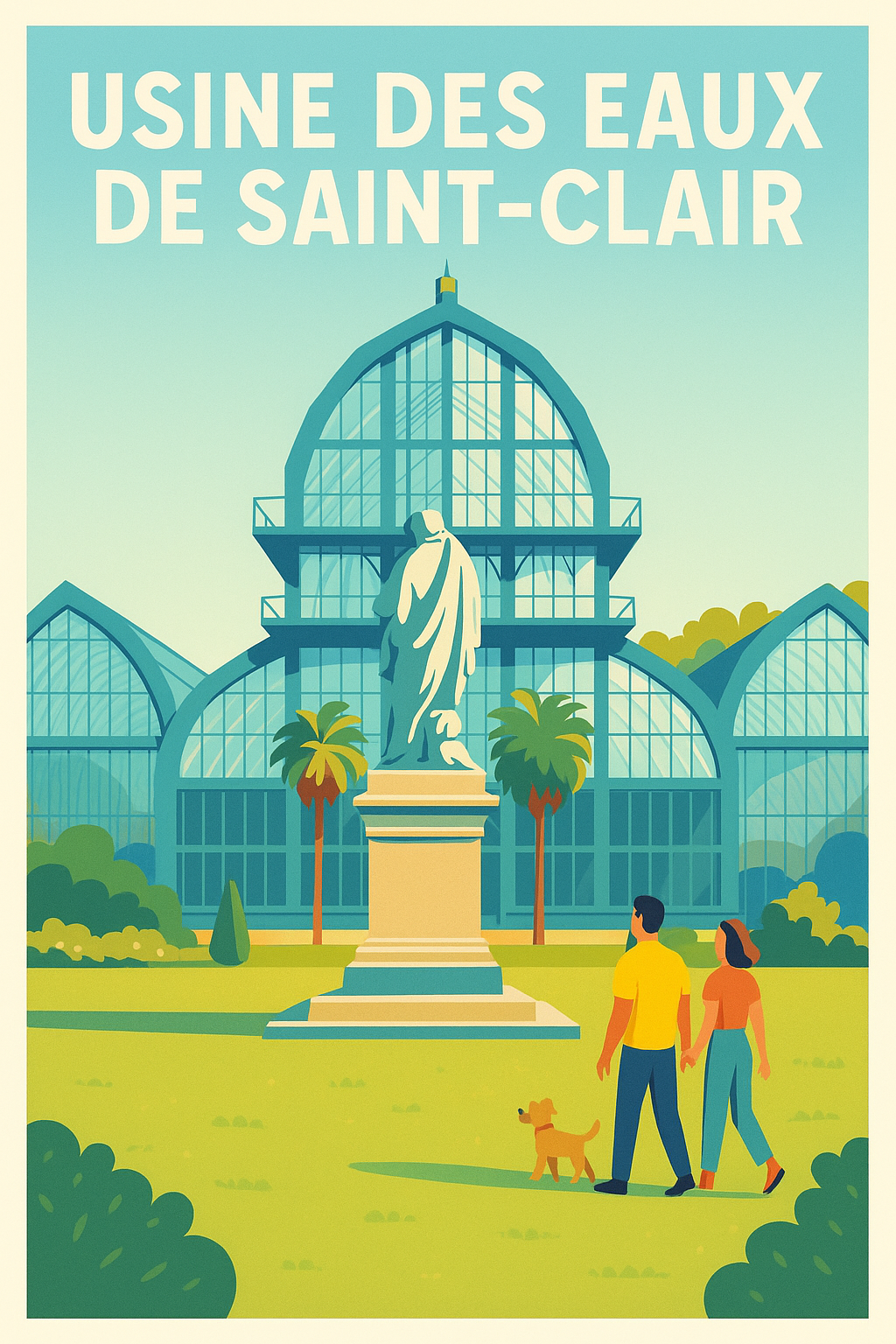 Affiche de Usine des Eaux de Saint-Clair - Le charme industriel et végétal