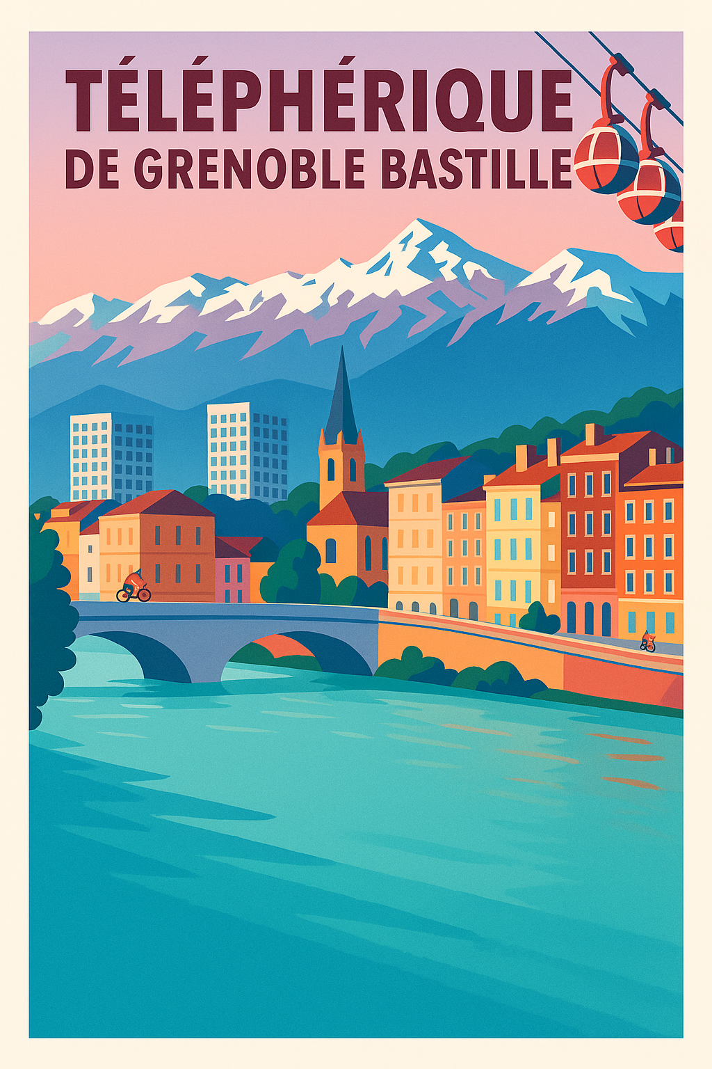 Affiche de Grenoble - L'envolée iconique vers la Bastille